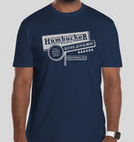 Humbucker Music Vintage Retro Guitar Store T-Shirt, Navy Blue