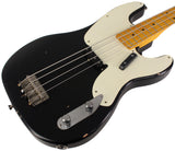 Nash PB-55 Bass Guitar, Alder, Black, Light Aging