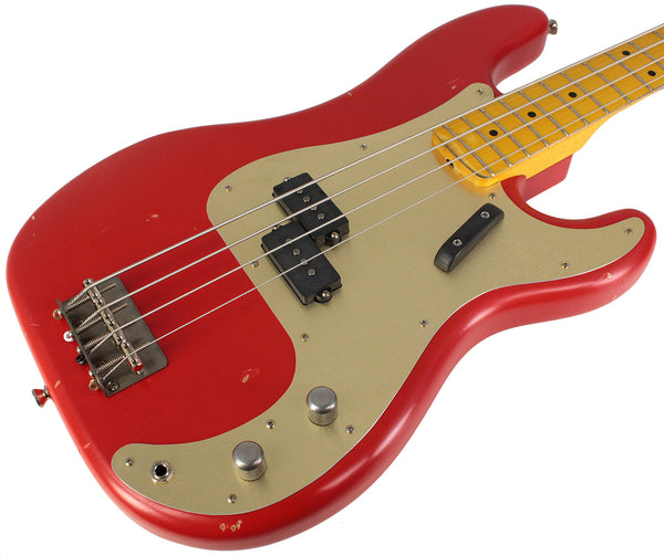 ベース Nash Guitars PB-63 Fiesta Red MH Nash PB57 Bass Guitar, Dakota Red, Light Aging, Alder
