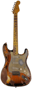 Nash S-57 Guitar, 2-Tone Burst, Extra Heavy Aging, Gold Anodized Pickguard