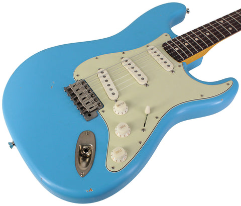 Nash S-63 Guitar, Daphne Blue, Light Aging