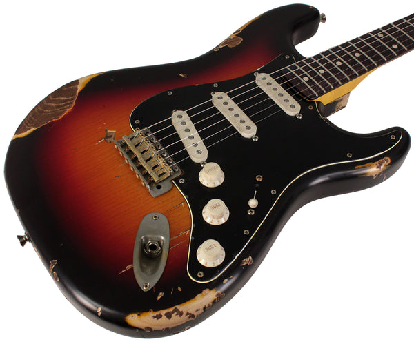 Nash S63 Guitar, 3-Tone Sunburst, Heavy Aging | Humbucker Music