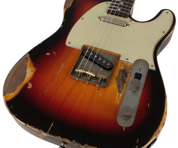 Nash T63 Guitar, 3 Tone Sunburst, Heavy Aging | Humbucker Music