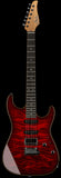 Suhr Select Standard Mahogany Guitar, Quilted Faded Trans Red Wine Burst