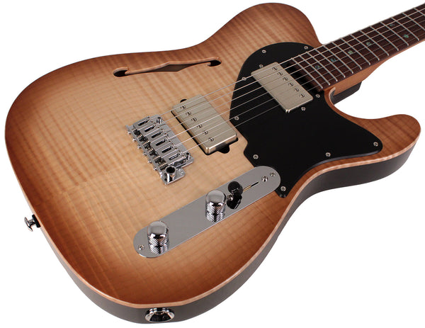 Suhr Select Alt T Guitar, Natural Burst, Black PG | Humbucker Music