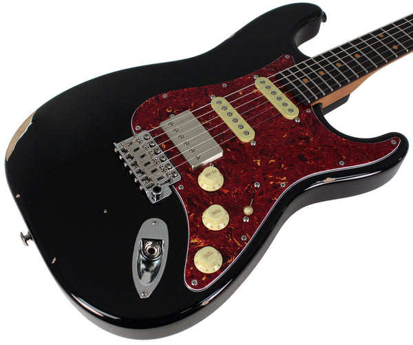 Suhr Select Classic S Antique HSS Guitar, Roasted Neck, Black