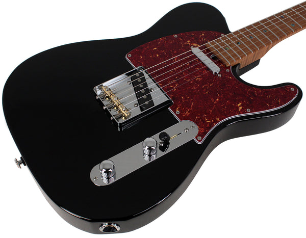 Suhr Select Classic T Roasted, Flamed, Swamp Ash, Black