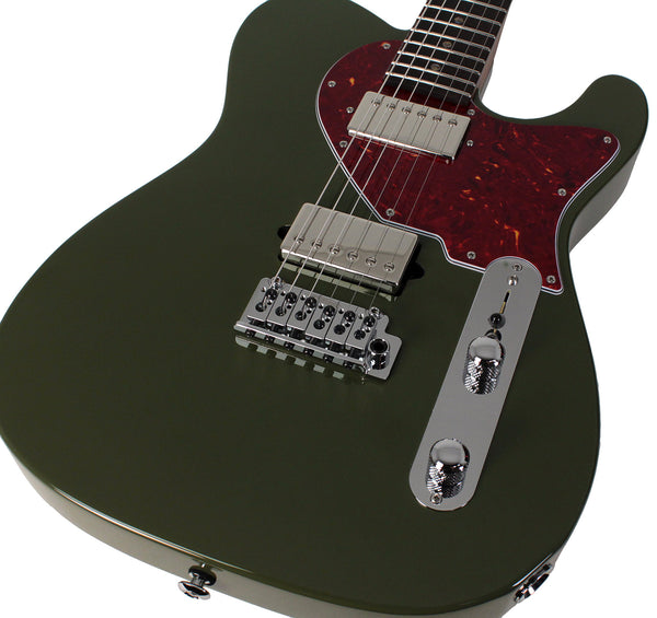 Suhr Select Classic T HH Guitar, Roasted Flamed Neck, Dark Forest Gree