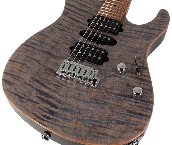 Suhr Modern Plus Guitar, Trans Blue Denim Slate, Roasted Maple