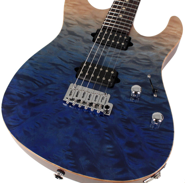 Suhr Modern Set Neck Limited Guitar, Premium Quilt Maple, Blue