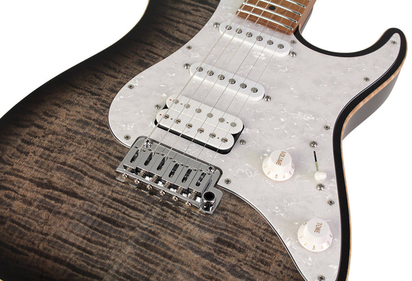 Suhr Standard Plus Guitar, Trans Charcoal Burst, Roasted Maple