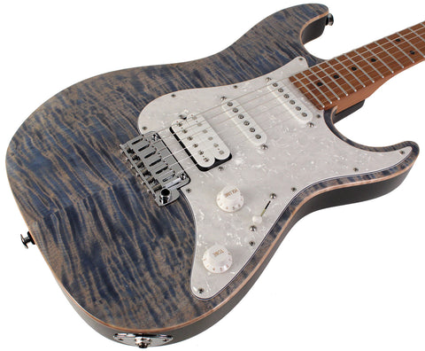 Suhr Standard Plus Guitar, Trans Blue Denim Slate, Roasted Maple