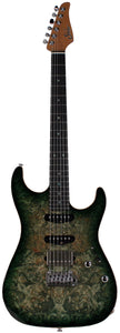 Suhr Select Standard Mahogany Guitar, Burl Faded Trans Green Burst