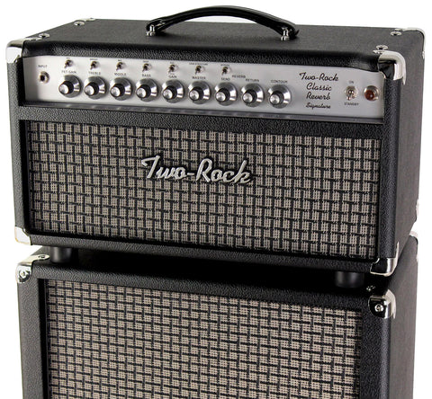 Two-Rock Classic Reverb Signature 100/50 Head, 2x12 Cab, Silverface, Black, Large Check Grille