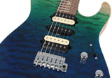 Suhr Modern Select Guitar, Quilted Maple, Aqua Burst Gradient