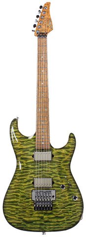 John Suhr Select Standard Carve Top - Green Quilted Maple