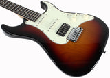 Suhr Throwback Standard Pro Guitar, Three Tone Sunburst, Rosewood