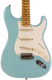 Fender Custom Shop Limited 1957 Stratocaster Relic Guitar, Faded Aged Daphne Blue