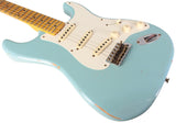 Fender Custom Shop Limited 1957 Stratocaster Relic Guitar, Faded Aged Daphne Blue