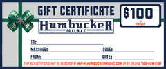 $100 Humbucker Music Gift Certificate