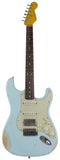 Nash S-63 Guitar, Sonic Blue, HSS, Medium Aging