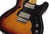 Nash T-72TL Thinline Guitar, 3 Tone Sunburst, Light Aging