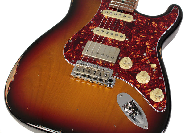 Suhr Select Classic S Antique HSS Guitar, Roasted Flamed Neck, 3