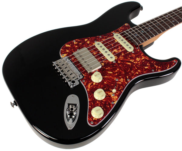 Suhr Select Classic S HSS Guitar, Roasted Flamed Neck, Black