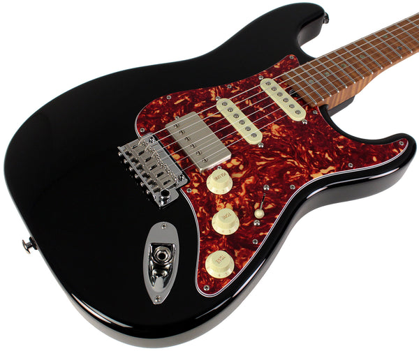 Suhr Select Classic S HSS Guitar, Roasted Flamed Neck, Black