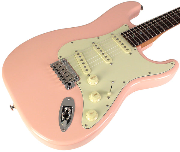 Suhr Select Classic S Guitar, Roasted Flamed Neck, Shell Pink