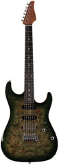 Suhr Select Standard Plus Mahogany Guitar, Burl Maple, Faded Trans Green Burst