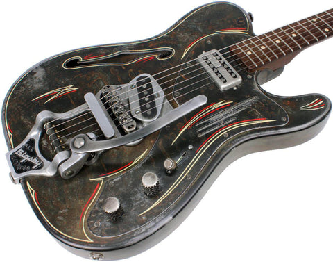 Trussart Deluxe SteelCaster Guitar, Rust O Matic Pinstripe, B16