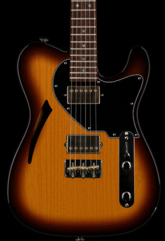 Suhr Select Alt T Cat's Eye Guitar, 3-Tone Burst, Black