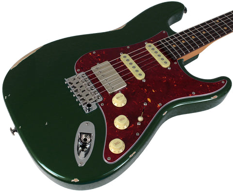 Suhr Select Classic S Antique HSS Guitar, Roasted Neck, Dark Forest Green, Tortoise Shell