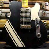 Nash GF-3 Gold Foil Guitar, Black, Competition Stripes, Light Aging