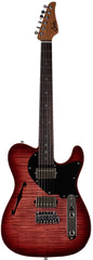 Suhr Select Alt T Guitar, Faded Trans Wine Red Burst, Black PG