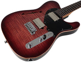 Suhr Select Alt T Guitar, Faded Trans Wine Red Burst, Black PG