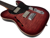 Suhr Select Alt T Guitar, Faded Trans Wine Red Burst, Black PG