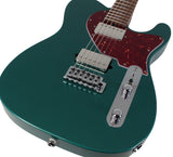 Suhr Select Classic T HH Guitar, Roasted Flamed Neck, Sherwood Green Metallic - Humbucker Music