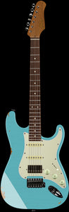 Suhr Select Classic S Antique HSS Guitar, Roasted Neck, Daphne Blue, Rosewood