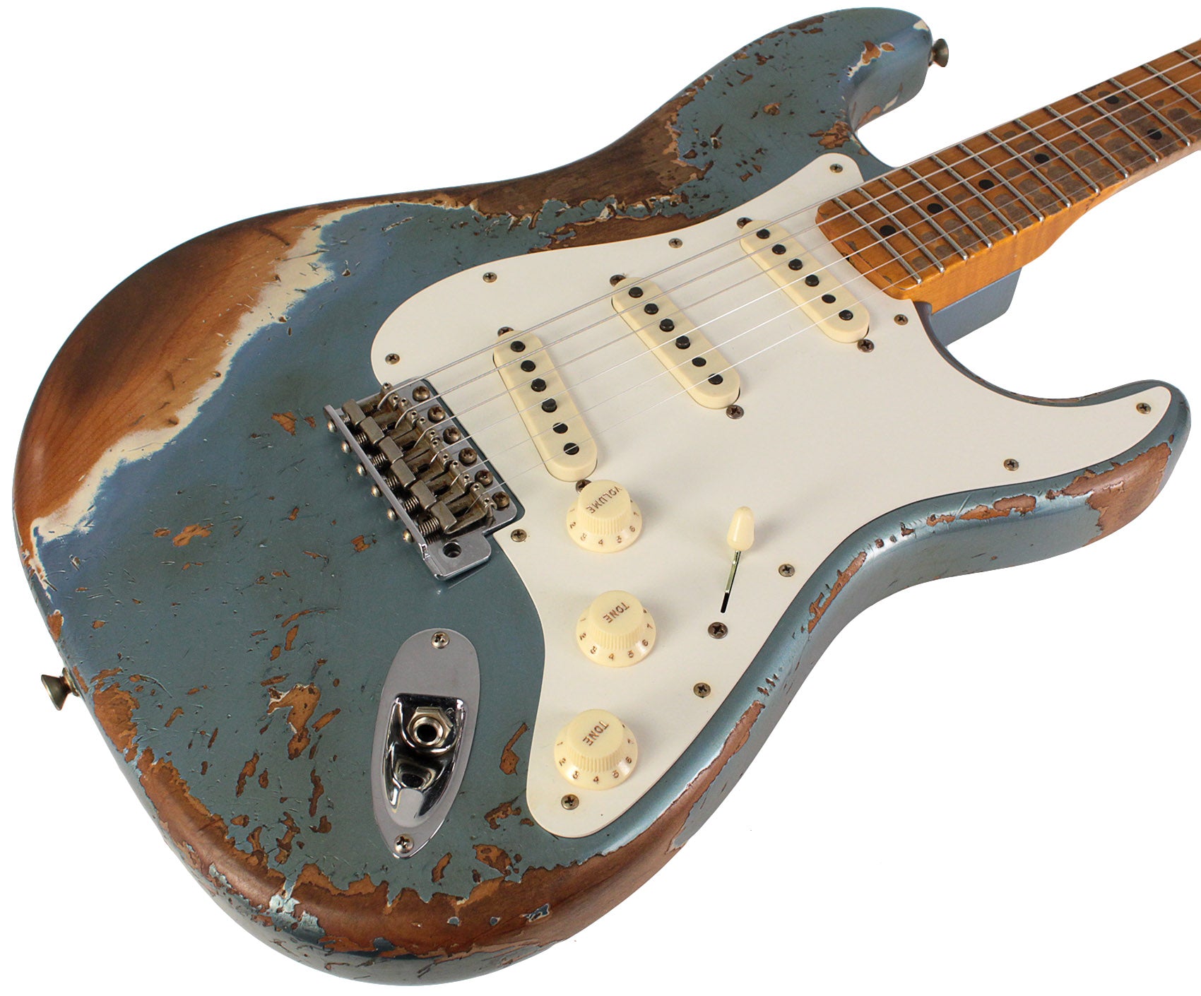 Fender Custom Shop Limited Edition Red Hot Strat Super Heavy Relic Super Faded Aged Lake Placid Blue Guitar