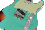 Fender Custom Shop Limited 1960 Telecaster Custom, Heavy Relic, Aged Sea Foam Green Over 3-Color Sunburst