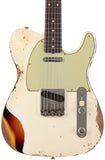 Fender Custom Shop Limited 1960 Telecaster Custom, Heavy Relic, Aged Olympic White Over 3-Color Sunburst