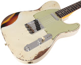 Fender Custom Shop Limited 1960 Telecaster Custom, Heavy Relic, Aged Olympic White Over 3-Color Sunburst