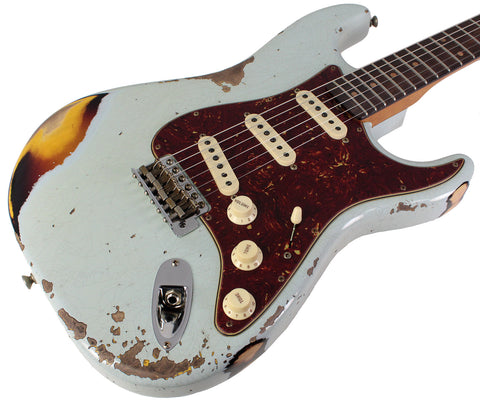 Fender Custom Shop Limited 1961 Stratocaster, Heavy Relic, Faded Aged Sonic Blue over 3TS