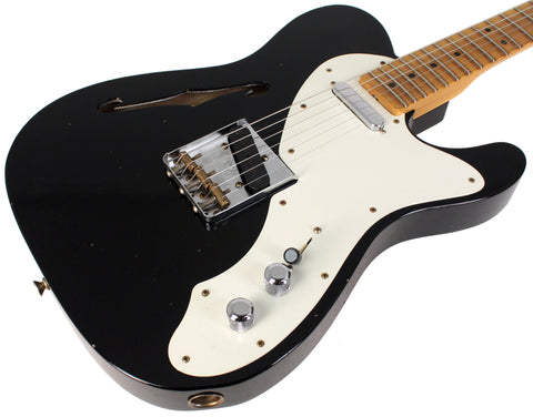 Fender Custom Shop Limited NAMM '50s Thinline Telecaster Guitar, Journeyman Relic, Black
