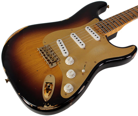 Fender Custom Shop Limited 1955 Bone Tone Stratocaster, Relic, Wide Fade 2-Color Sunburst
