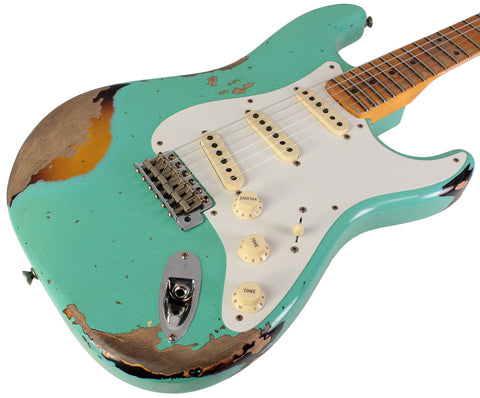 Fender Custom Shop Limited 1956 Stratocaster, Heavy Relic, Super Faded Aged Seafoam Green over 2-Tone Sunburst