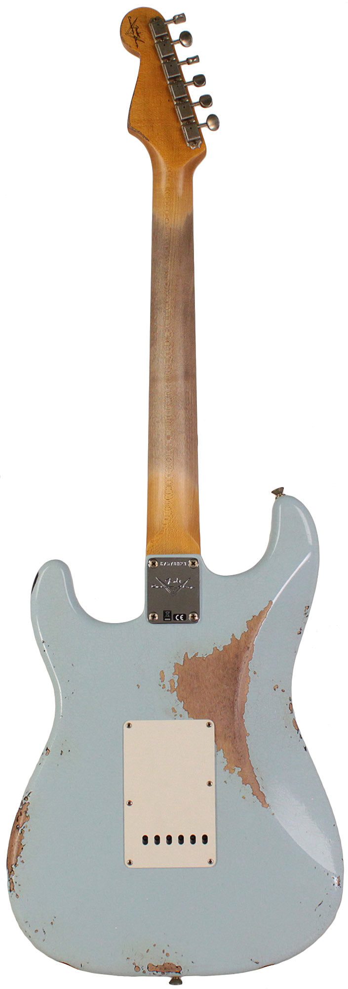 Fender Custom Shop 1960 Stratocaster Heavy Relic - Aged Sonic Blue Over 3 Color Sunburst