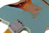 Fender Custom Shop Limited Reverse '60 Tele Custom, Heavy Relic, Aged Daphne Blue Over 3-Color Sunburst